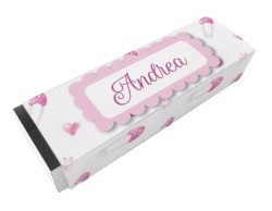 Scatolina porta confetti personalizzata rettangolare fantasia cuori rosa