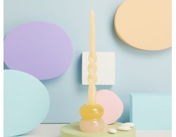 Bomboniera Matrimonio Claraluna Candelabro Piccolo Rosa e Giallo con candela