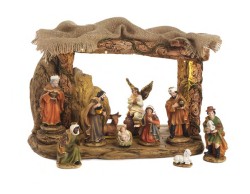 Set Presepe con Capanna, Luce e Musica