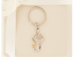 Portachiavi Chiave di violino anello grande claraluna