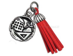 Bomboniera Laurea Architettura ciondolo architettura nappa rossa in bagno argento con sacchetto opzionale