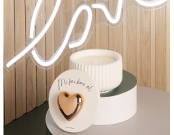 Bomboniera Matrimonio Claraluna scatola con cuore   oro rosa più candela grande