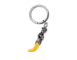 Portachiavi Corno gobbo smaltato giallo