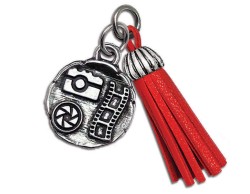 Bomboniera Laurea ciondolo fotografia con nappa rossa