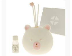 Bomboniera Solidale  Nascita e Battesimo Quadrifoglio Giotto diffusore led rosa piccolo