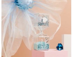 bomboniera claraluna clessidra grande azzurra in vetro