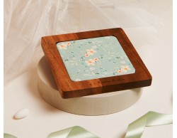 BOMBONIERA MATRIMONIO CLARALUNA SOTTOPENTOLA DECORO FLOREALE VERDE