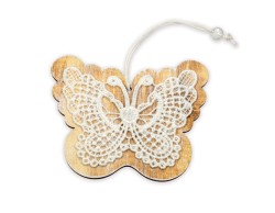 Farfalla legno con macramè
