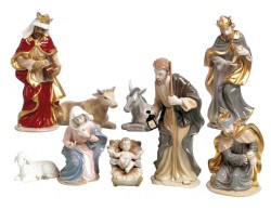 Set Presepe in Porcellana Navel 8 Pezzi, h19.6cm  Statuine della Natività 
