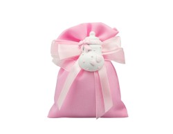 Sacchetto harmony 2024 con magnete biberon/sonaglio rosa assortito in 2 modelli