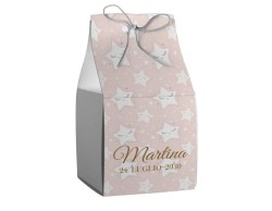 Scatolina porta confetti personalizzata quadrata decoro stelle