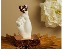 Bomboniera Matrimonio Claraluna 2026 Mano in Gesso con Cuore Oro Rosa