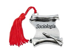 Bomboniera Laurea pergamena Sociologia con Nappina Rossa