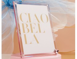 Bomboniera Battesimo Claraluna Portafoto Grande Rosa con cuore