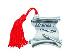 Bomboniera Laurea pergamena Medicina e Chirurgia con Nappina Rossa