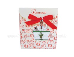 Bomboniera Laurea Farmacia uomo - Ciondolo in bagno argento Smaltato con Scatola