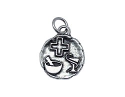 Bomboniera Laurea Farmacia ciondolo farmacia in bagno argento con sacchetto opzionale