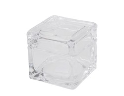 Bomboniera Cubo in Vetro Trasparente Elegante