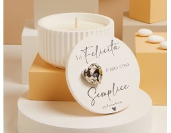 bomboniera claraluna scatolina con cuore silver con candela