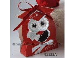 SCATOLINA LAUREA PORTA CONFETTI ROSSA CON GUFETTO