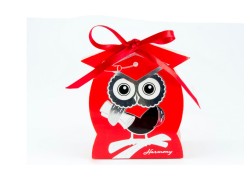 SCATOLINA LAUREA PORTA CONFETTI ROSSA CON GUFETTO su Bomboniere Dolci Emozioni