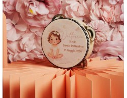 Bomboniera ClaralunaTamburello Decorativo Femmina Personalizzabile Bimba