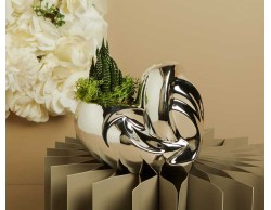 Bomboniera Claraluna 2026 Vaso Cuore Silver con Piantina Grassa e Muschio