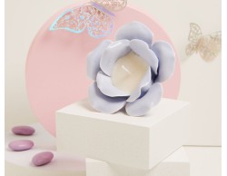Bomboniera Claraluna Candela Rosa in Porcellana Azzurra