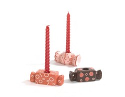 Portacandela a forma di Caramella in Ceramica Set 3 modelli Assortiti