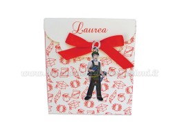 Bomboniera Laurea geologia uomo - Ciondolo in bagno argento Smaltato con Scatola