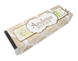 Scatolina porta confetti personalizzata rettangolare decoro colomba pastorale