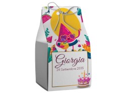 Scatolina porta confetti personalizzata quadrata con fantasia frutta