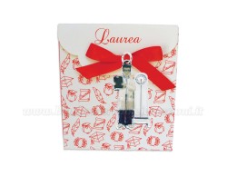 Bomboniera Laurea scienza della nutrizione uomo - Ciondolo in bagno argento Smaltato con Scatola