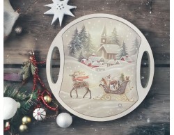 Vassoio Panettone Natalizio in Legno