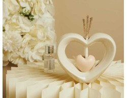 Bomboniera Claraluna 2026 Diffusore Cuore con Cuore Tortora