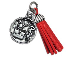 Bomboniera Laurea ciondolo medicina con nappa rossa