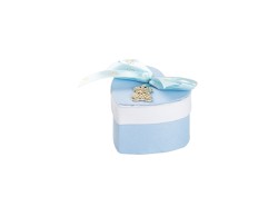 Harmony SCATOLINA CELESTE BICOLOR CON NASTRINO E PENDENTE ORSETTO