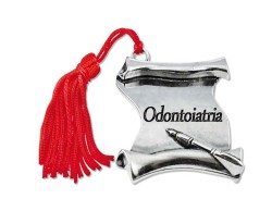 Bomboniera Laurea pergamena Odontoiatria con Nappina Rossa