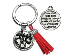 Bomboniera laurea cardiologia portachiavi con scatola