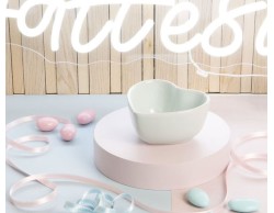 Bomboniera Comunione Battesimo Cresima Claraluna ciotola  cuore azzurro