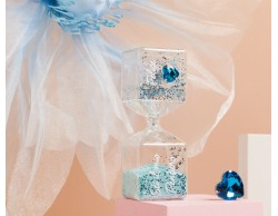 Bomboniera claraluna clessidra grande azzurra con cuore