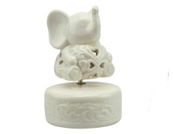 Bomboniera Prima comunione Harmony carillon elefante traforato bianco in porcellana