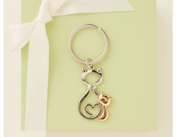 Portachiavi Coppia gatti anello grande claraluna