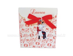 Bomboniera Laurea Otorinolaringoiatria donna - Ciondolo in bagno argento Smaltato con Scatola