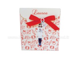 Bomboniera Laurea logopedia donna - Ciondolo in bagno argento Smaltato con Scatola