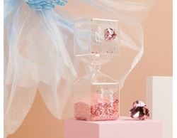 Bomboniera claraluna clessidra in vetro piccola rosa con cuore