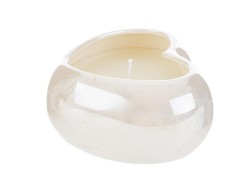 Bomboniera le stelle Candela in Cera di Soia Cuore in Porcellana bianco