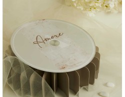 Bomboniera Matrimonio Claraluna 2026 Vassoio Rotondo Girevole Decoro Amore