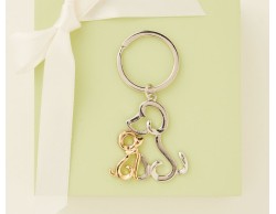 Portachiavi Coppia cani anello grande claraluna