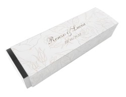 Scatolina porta confetti personalizzata rettangolare decoro floreale stilizzato